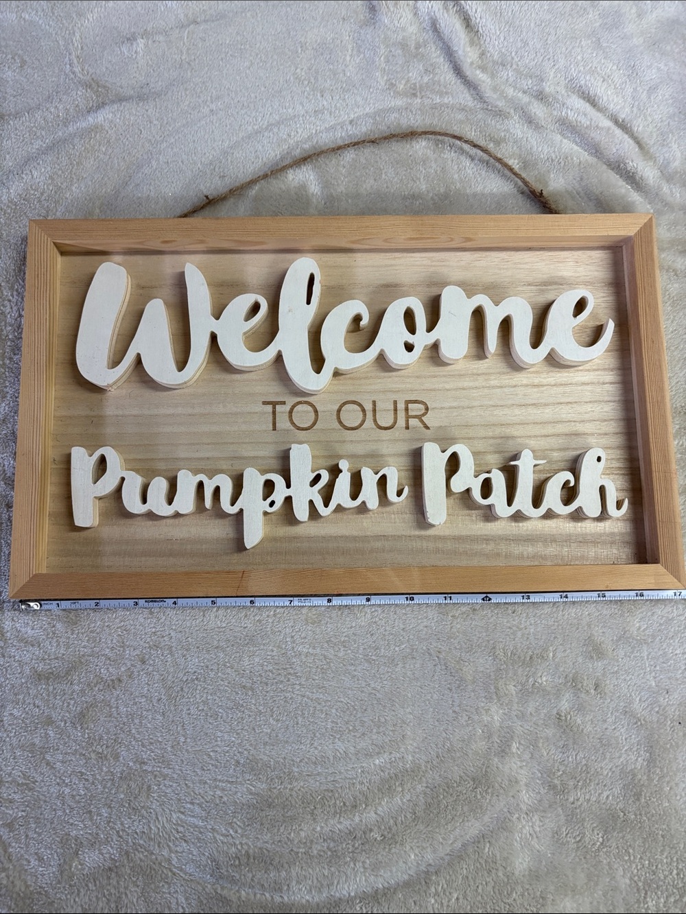 Welcome to Our Pumpkin Patch Wooden Wall Sign - DIY Paintable Craft 17”Lx10”T